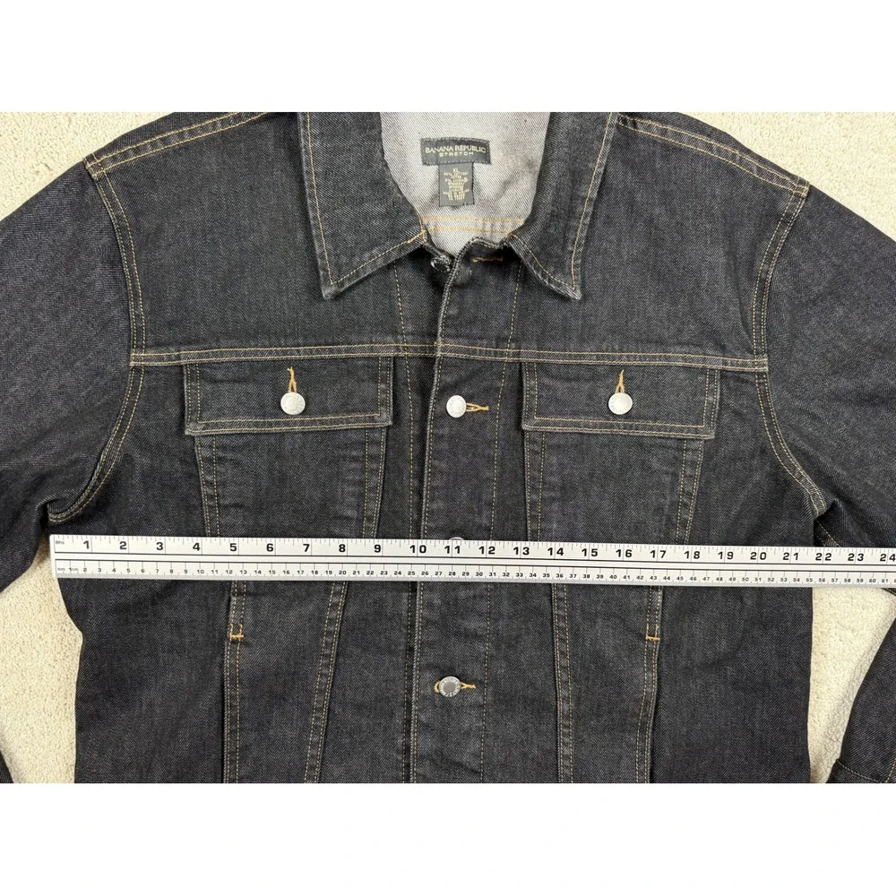 NWOT BANANA REPUBLIC Men's Size XL Black Wash Jean Trucker Jacket #1477